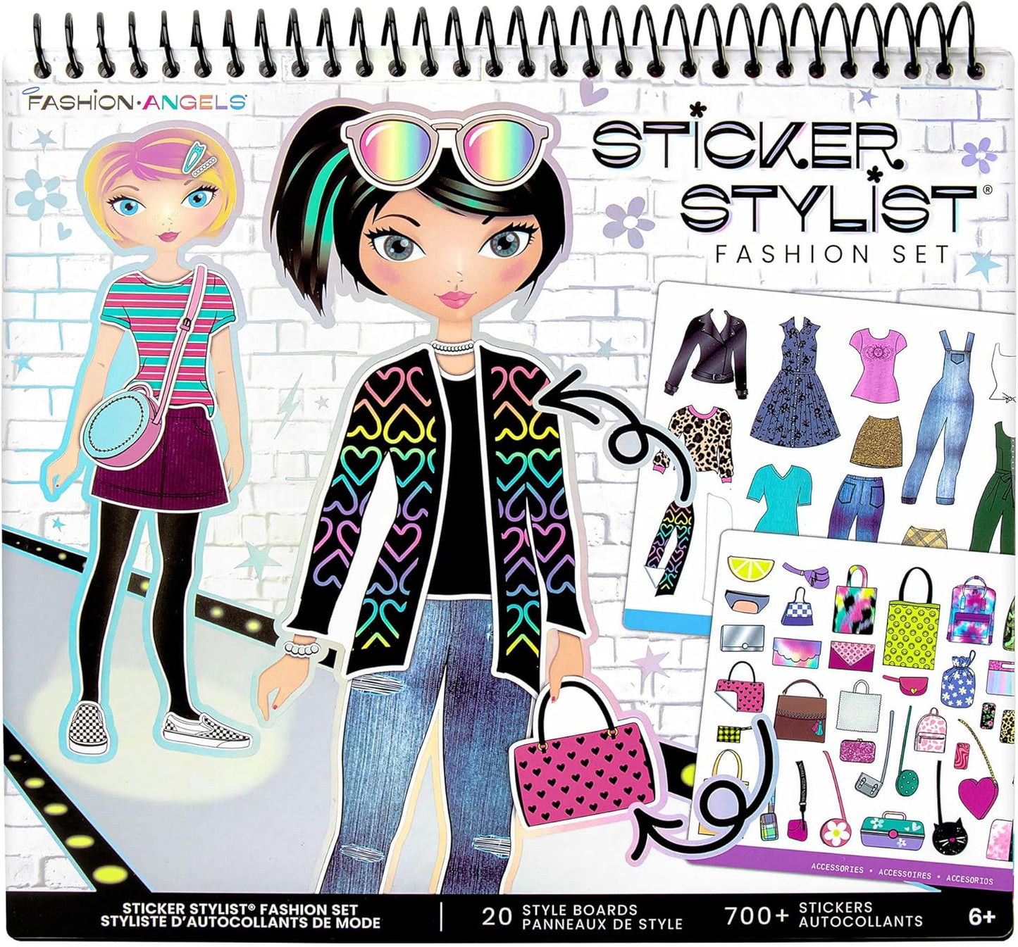 Fashion Angels Sticker Stylist 12544, Fashion Design Sticker by Number Activity Book, For Kids 6 and Up