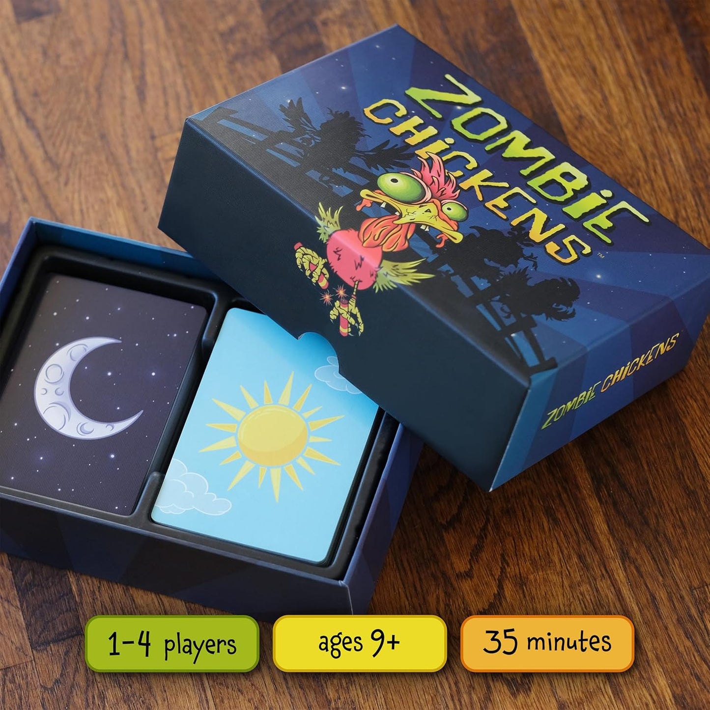 Zombie Chickens - Fun Family Card Games for Adults, Teens & Kids - Survival Zombie Game, 3 Ways to Play: Competitive, Cooperative & Solo (1-4 Players)