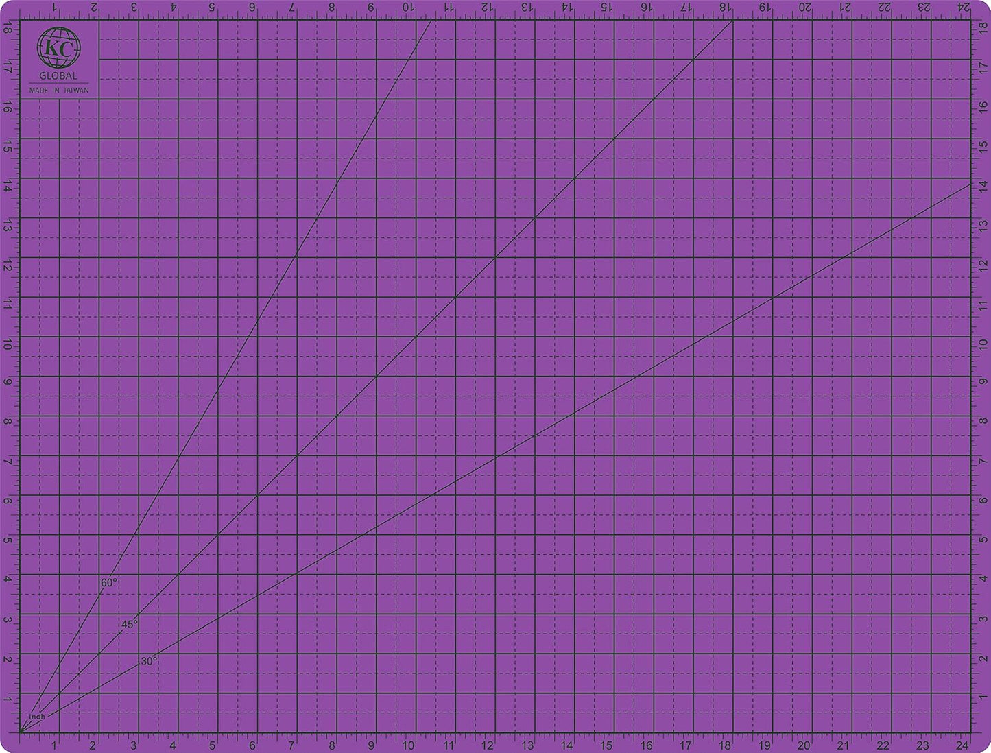 KC GLOBAL A2 (25"x19") Professional Grade Self-Healing Cutting Mat (Purple) - Odor-Free, Double-Sided, eco-Friendly, Durable. Premium Desk mat for Crafting, Sewing, Quilting and Art Projects