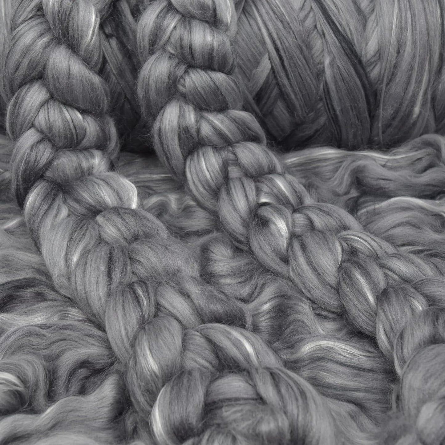 Merino Silk Luxe Tonal Designer Blend. Superfine Merino, Mulberry Silk, Tussah Silk. Top Roving for Spinning or Felting. Stardust 1oz