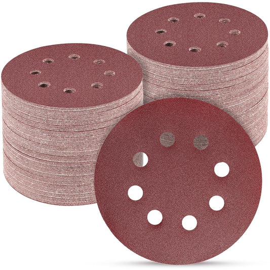 100 PCS 5 Inch Sanding Discs 400 Grit, Round Hook and Loop Sandpaper for Random Orbital Sander