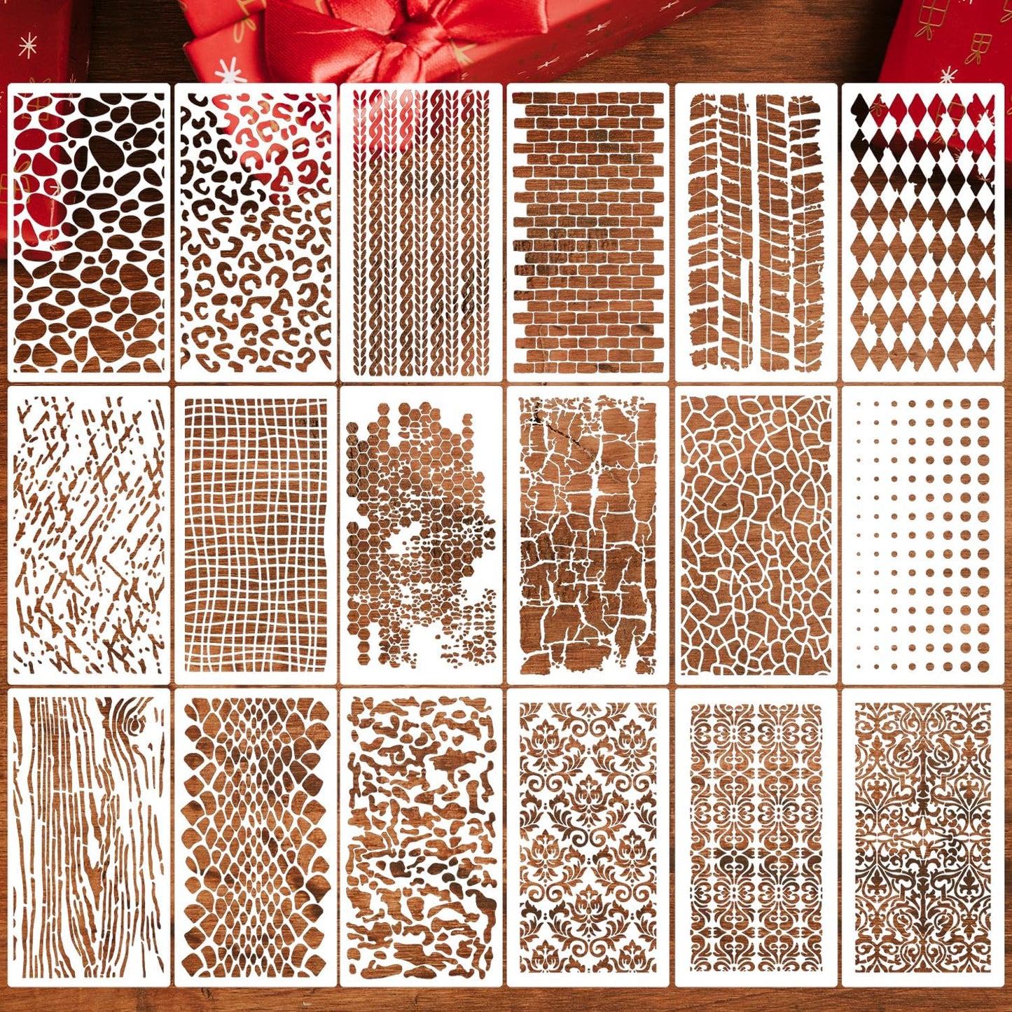 Stencils for Crafts Reusable Texture Stencils for Painting Background Stencil Drawing Templates for Wood Canvas Furniture Scrapbooking