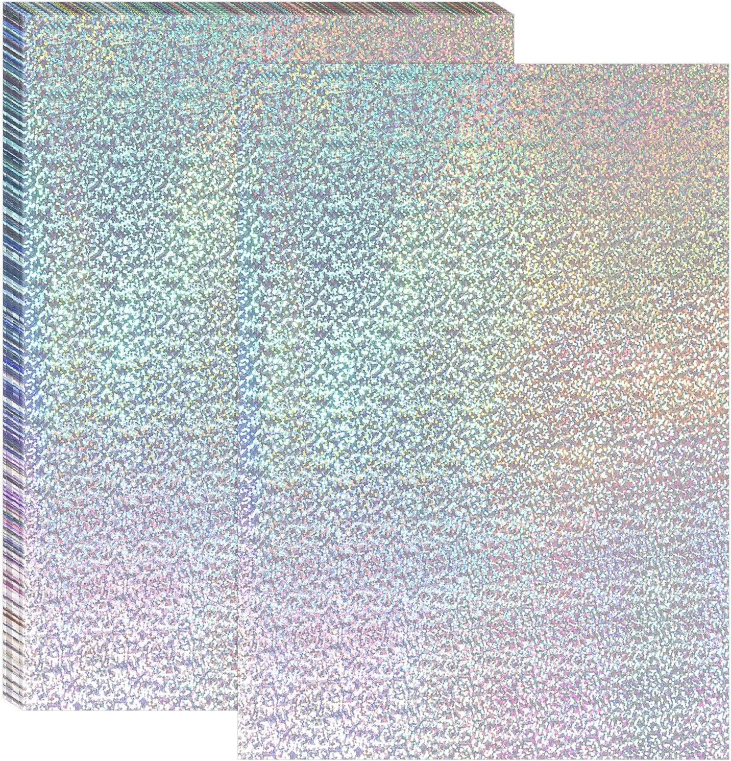 PATIKIL 11.7x8.3" Hot Stamping Foil Paper Sheet, 20 Sheets A4 Heat Transfer Hot Stamping Paper Foil for Leather DIY Logo Decor Craft Gift Package Scrapbook Card, Laser Spot Silver