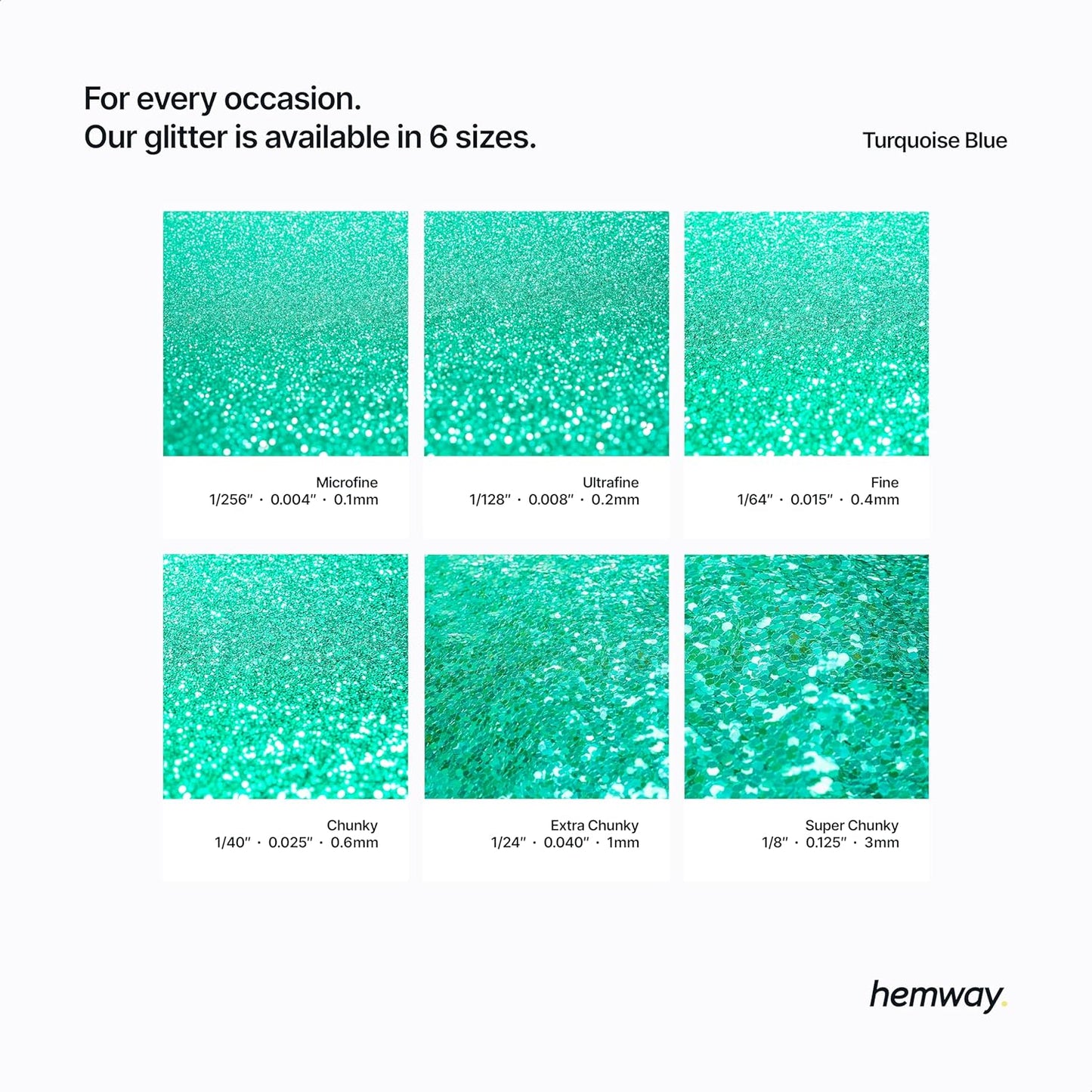 Hemway Polyurethane & Epoxy Resin Glitter for Arts, Crafts, Tumblers, Flooring, Woodwork, Decorating and Resin Projects 100g - Turquoise Blue