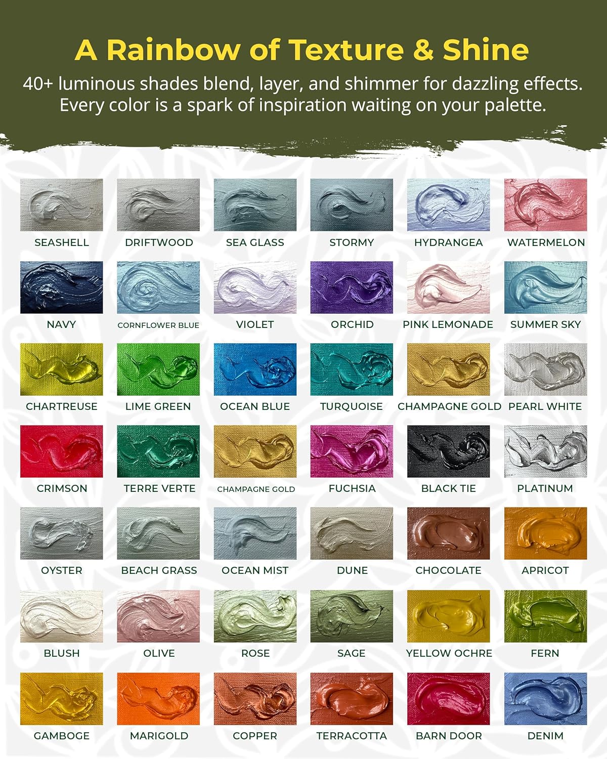 The Crafter's Workshop Stencil Butter Medium, Easy-to-Spread, Adds Shimmer, Shine and Colorful Texture, Cleans Up with Water, 4 pk, 2-oz Each, Petals and Herbs