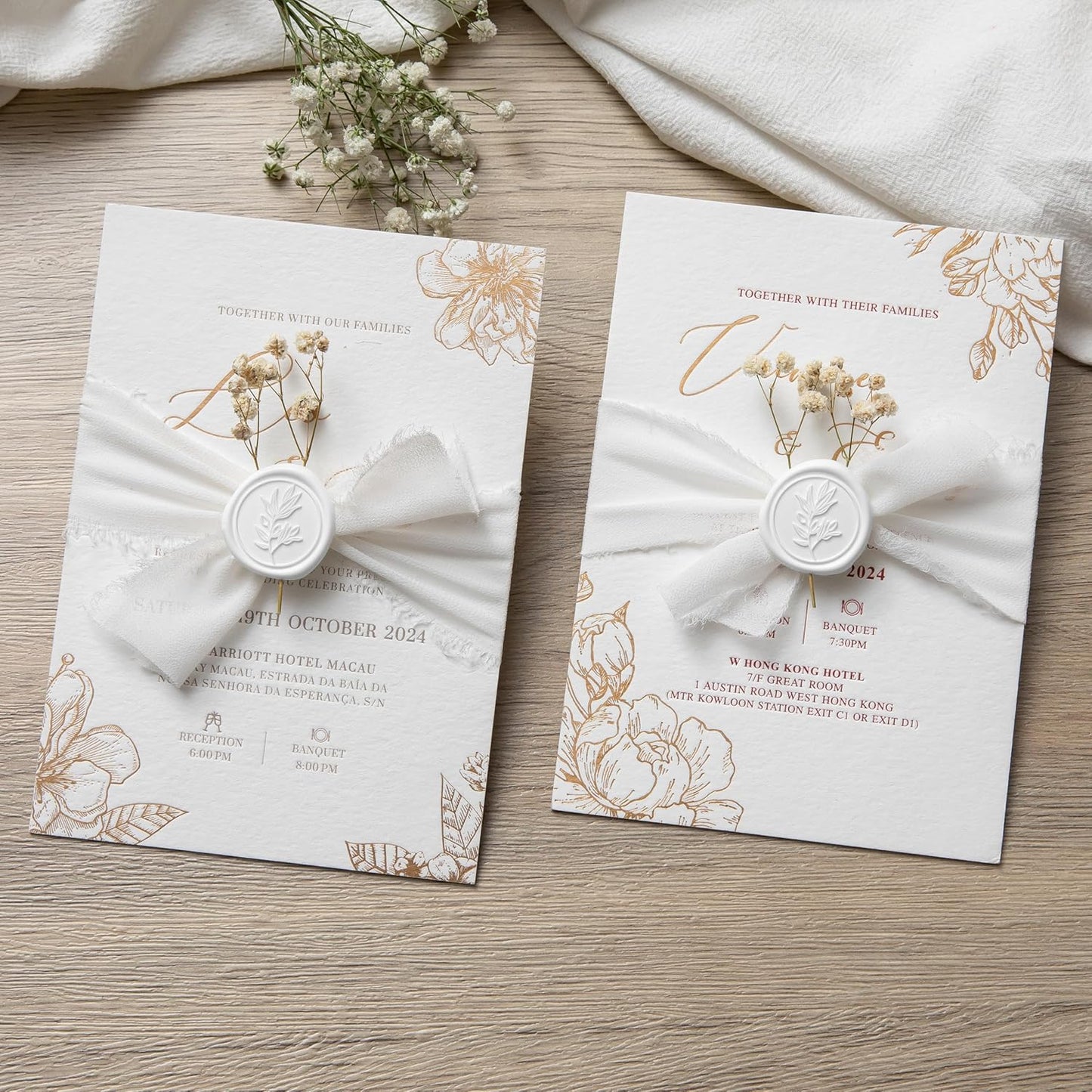 PONATIA White Wax Seal Stickers - 50 Pcs Self- Adhesive Wedding Invitation Seal Stickers, Perfect for Invitations, Envelopes Christmas Cards, Gift Wrapping, Party Menu Decor