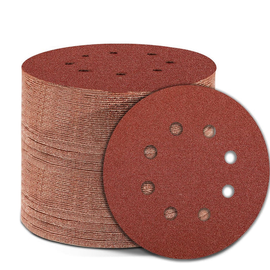 240 Grit 5 Inch Sanding Discs Hook and Loop Sandpaper, 150 PCS 8 Hole Adhesive Fine Sand Paper for Random Orbital Sander