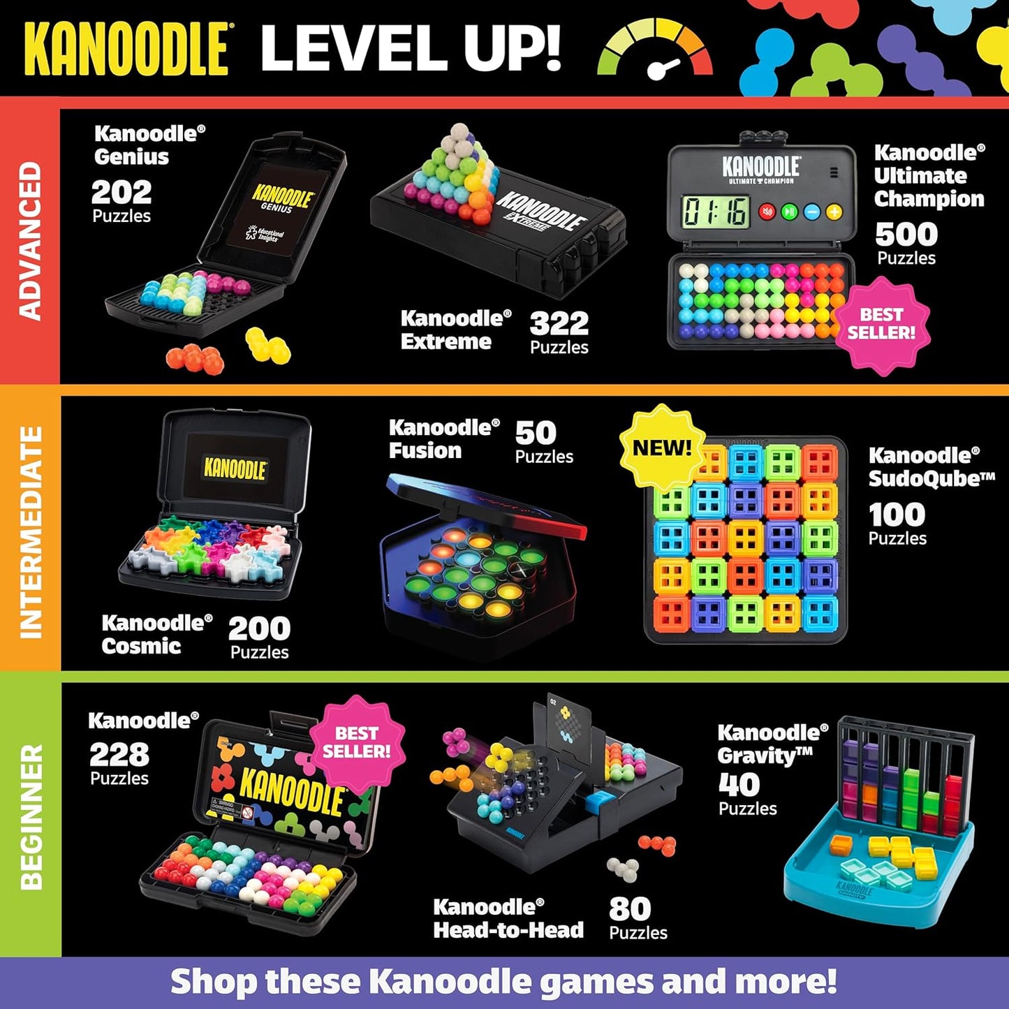 Educational Insights Kanoodle Extreme Puzzle Game, Brain Teaser Puzzle Challenge Game, Easter Basket Stuffers for Kids, Gift for Ages 8+