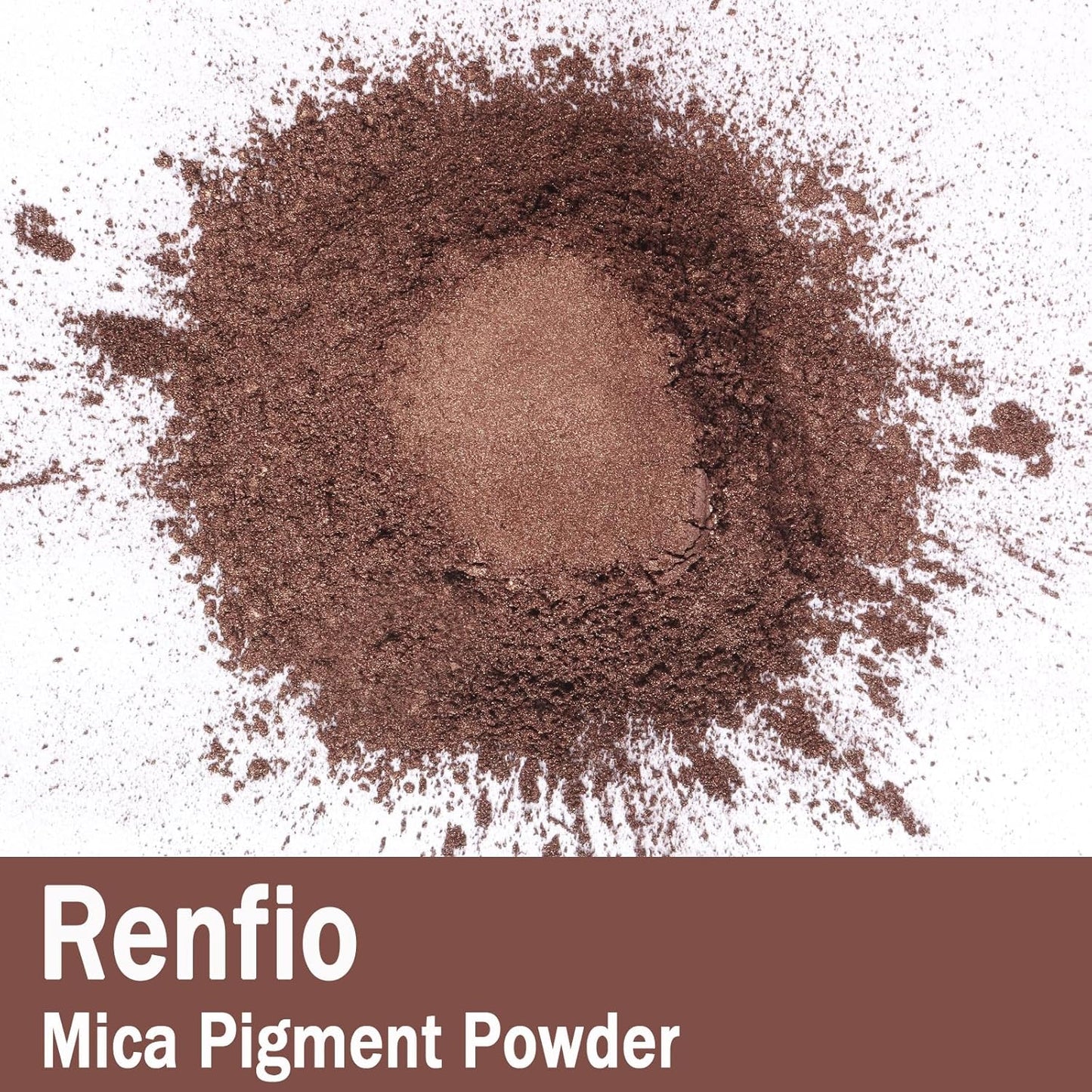 Renfio 100g Mica Powder Pigment, Metallic Natural Dye Mineral Pearl Shimmer Epoxy Resin Dye for Painting Soap Making Slime Bath Bombs 3.5 Oz - Royal Brown