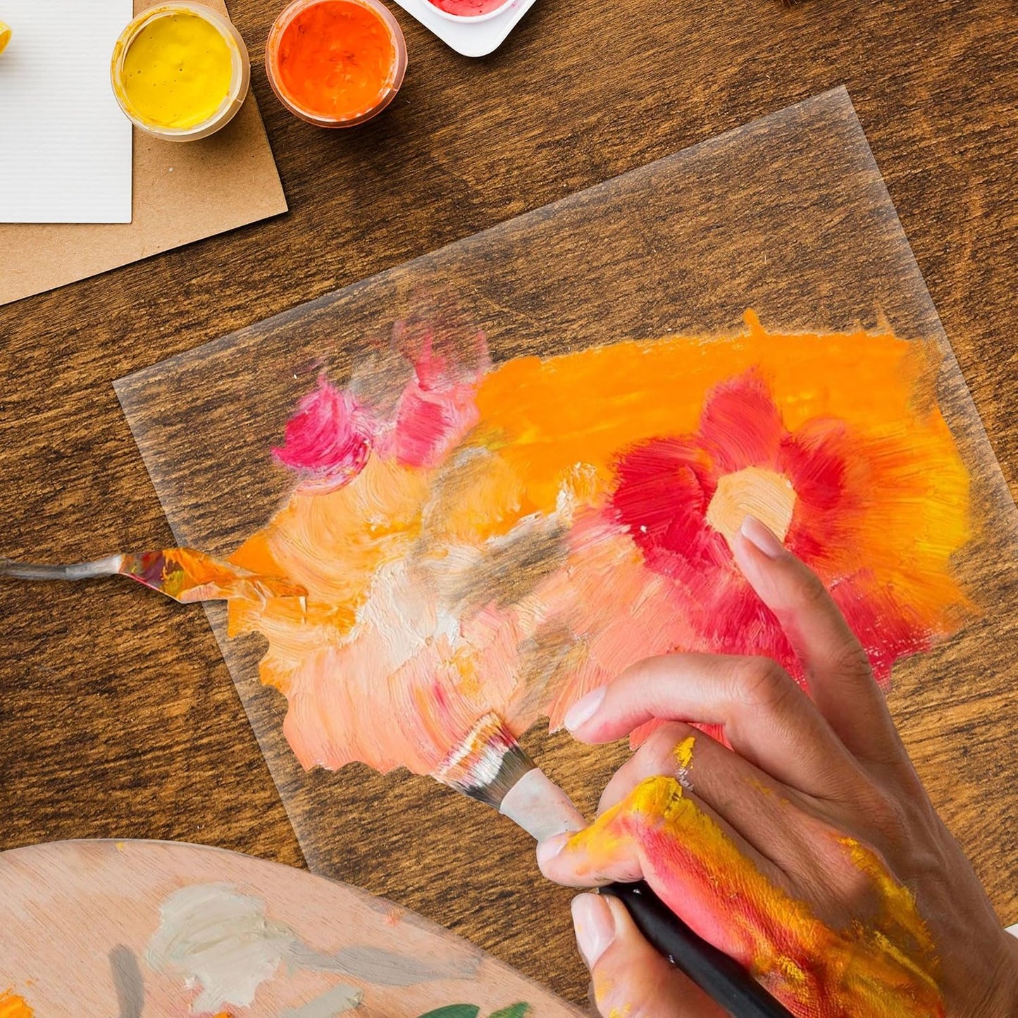 50 sheets 4 Mil Basics Heat Resistant Acetate Blank Stencil Sheet for Card Making Journaling Planner Scrapbook Paper Transparent PET Acetate Mylar Craft Template Material