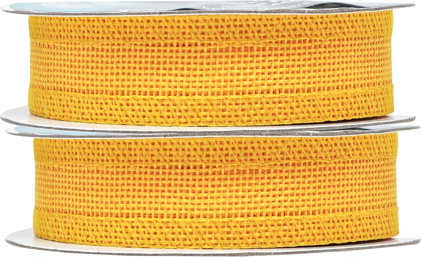 Mandala Crafts Yellow Burlap Ribbon 1 Inch Wide Jute Ribbons for Crafts - 20 Yds Roll Rustic Burlap Wrap Trim Ribbons for Wreaths Bows Wedding Party Decoration