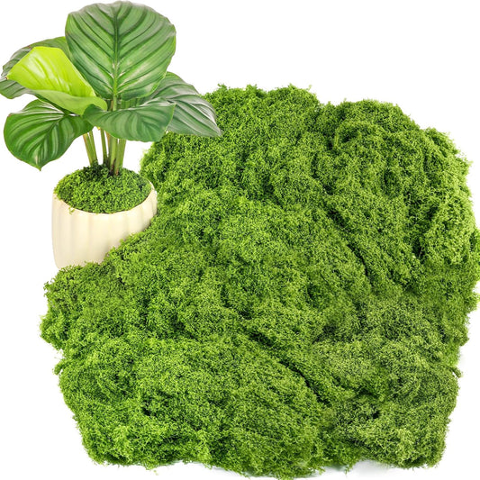 Draupnir Fake Green Moss for Potted Plants, 10.6OZ Fake Moss for Plants Indoor,Faux Moss for Crafts Artificial Moss Decor, DIY Decorative Moss for Fairy Garden Glass Containers Wedding (300g)