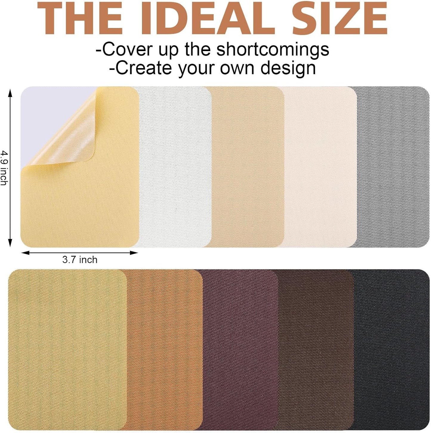 Tatuo 30 Pieces Iron on Patches for Clothing Repair Fabric Patches Iron on for Denim Jean Repair Decorating Kit Canvas Fabric for Puffer Down Jacket(Regular Color)