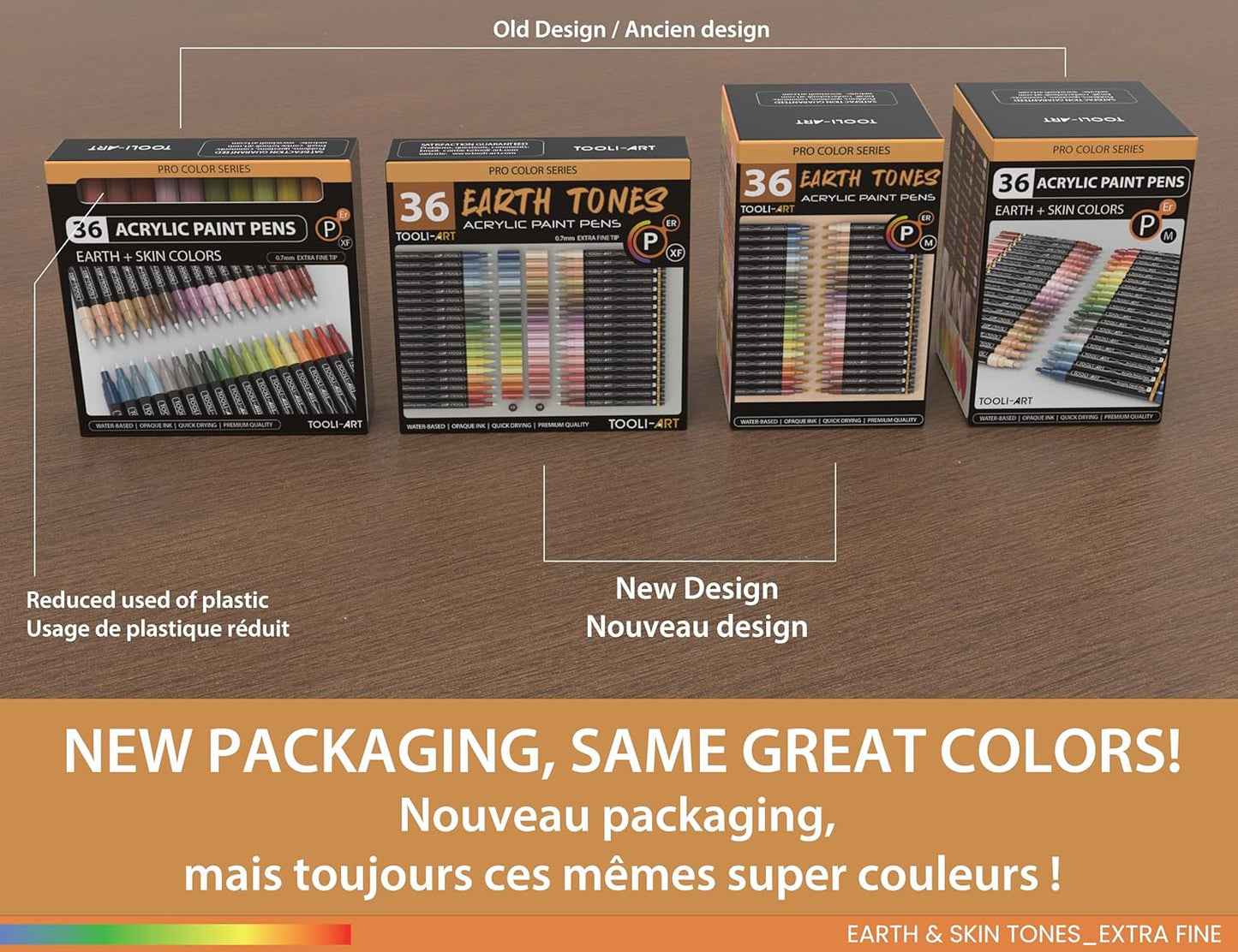 36 Acrylic Paint Pens Skin and Natural Earth Tone Marker Set For Rock Painting, Canvas, Mugs, Glass, Plastic, Wood, Metal, Fabric, Scrapbooking, Most Surfaces. Quick Drying Waterbased (EXTRA FINE)