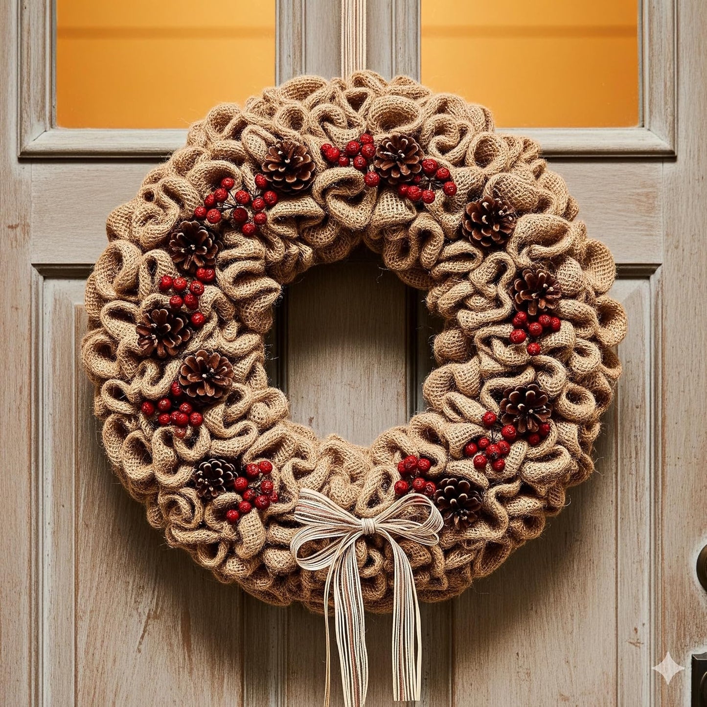 Burlap Ribbon 2" x 15 Yards Natural Jute 2 Inch 5yards 3 Rolls, (Natural, X 15yards)