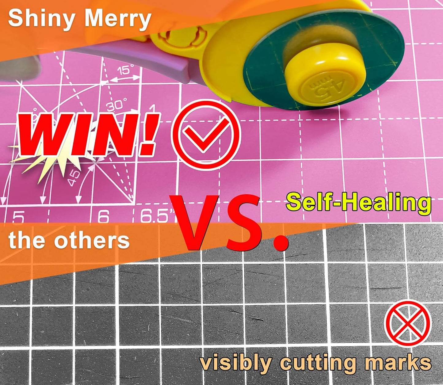 Self Healing Cutting Mat A1 24"x36" – Double Sided 5-Ply Craft Mat for Sewing, Quilting, Fabric, Scrapbooking – Pink/Purple