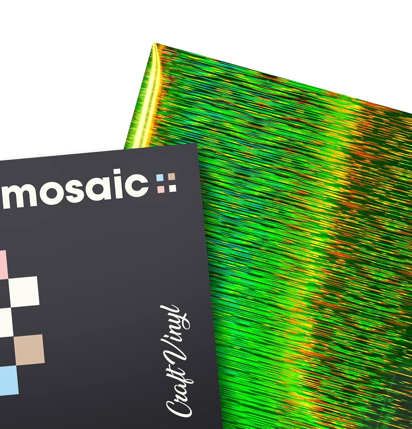 Mosaic+ Crafting Vinyl, by VViViD (Green Brushed Holographic, 1ft x 5ft)