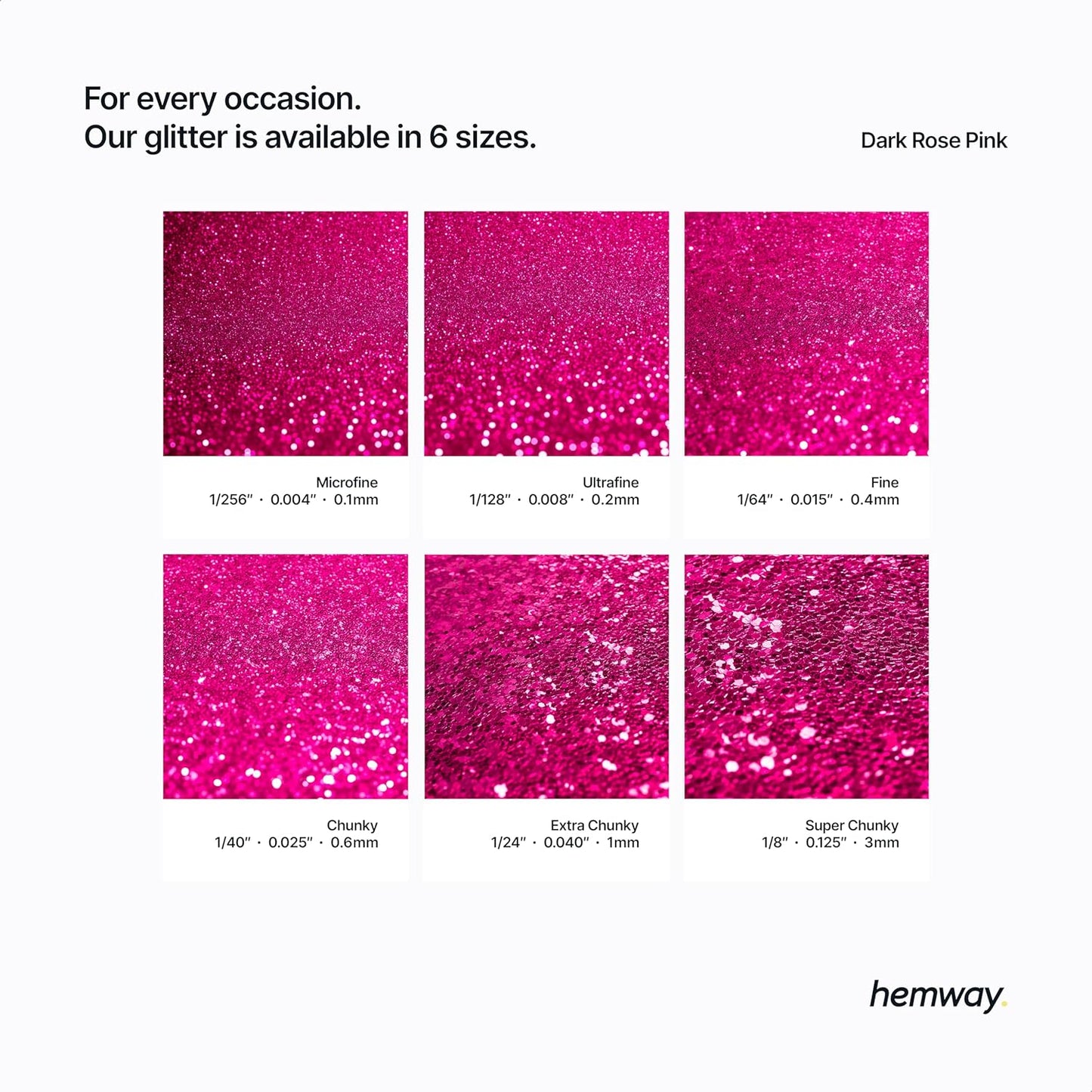 Hemway Polyurethane & Epoxy Resin Glitter 100g / 3.5oz Metallic Crystal Flake Additive for Flooring Jewelry Tumblers Glass Pigment - Microfine (1/256" 0.004" 0.1mm) - Dark Rose Pink