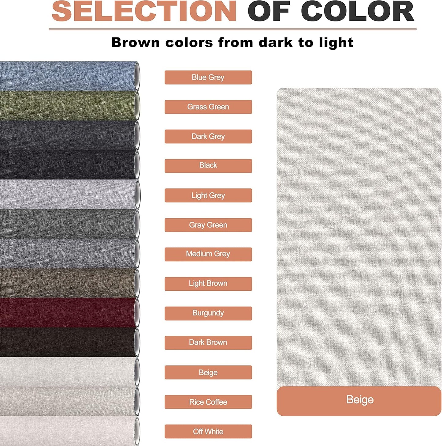 Fine Linen Fabric Patches, Self-Adhesive, Extra Large 12x40 Inch, Multi Color, for Sofa & Clothes Repair