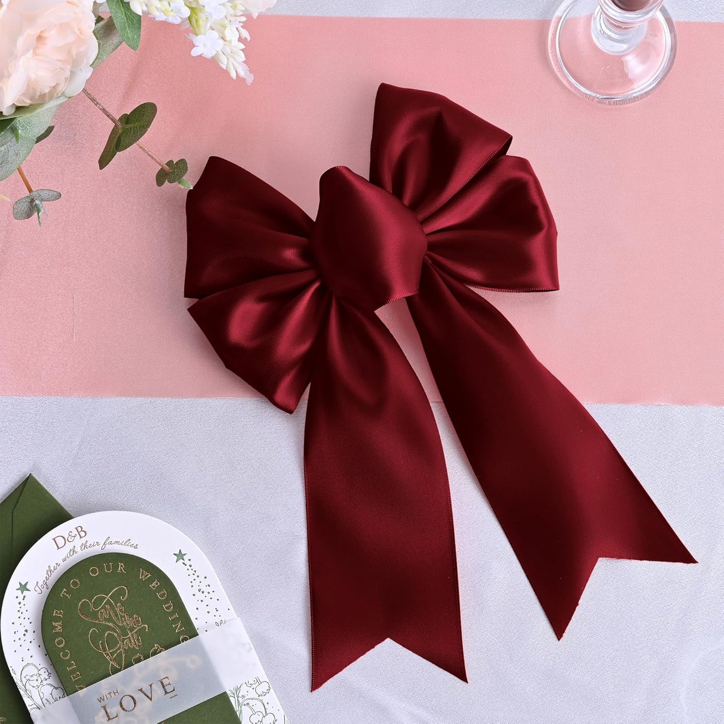 Sherry Satin Ribbon 3 Inch X 15 Yards Solid Color Double Faced Ribbons Perfect for Crafts Wedding Decor Bow Making Arts Sewing and More