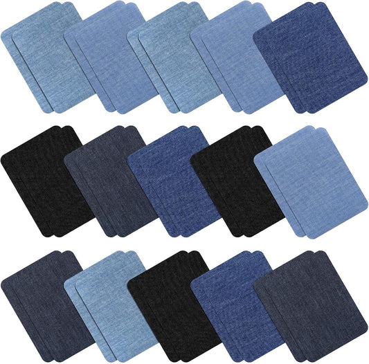 30 Pieces Iron on Patches for Clothing Repair Fabric Patches Iron on for Denim Jean Repair Patch Decorating Kit Repair Canvas Fabric for Puffer Down Jacket (Vivid Colors)