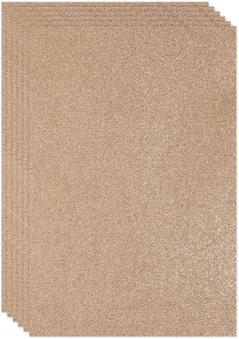 PATIKIL 2mm(1/10") Thick Non Adhesive Glitter Foam Sheet 16x24inch(40x60cm) Brown, EVA Shiny Foam Board for Craft, 6 Pcs