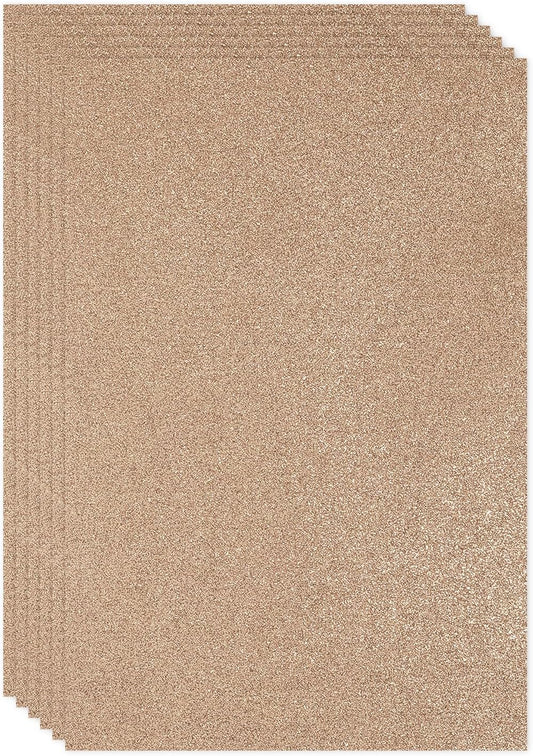 PATIKIL 2mm(1/10") Thick Non Adhesive Glitter Foam Sheet 16x24inch(40x60cm) Brown, EVA Shiny Foam Board for Craft, 6 Pcs
