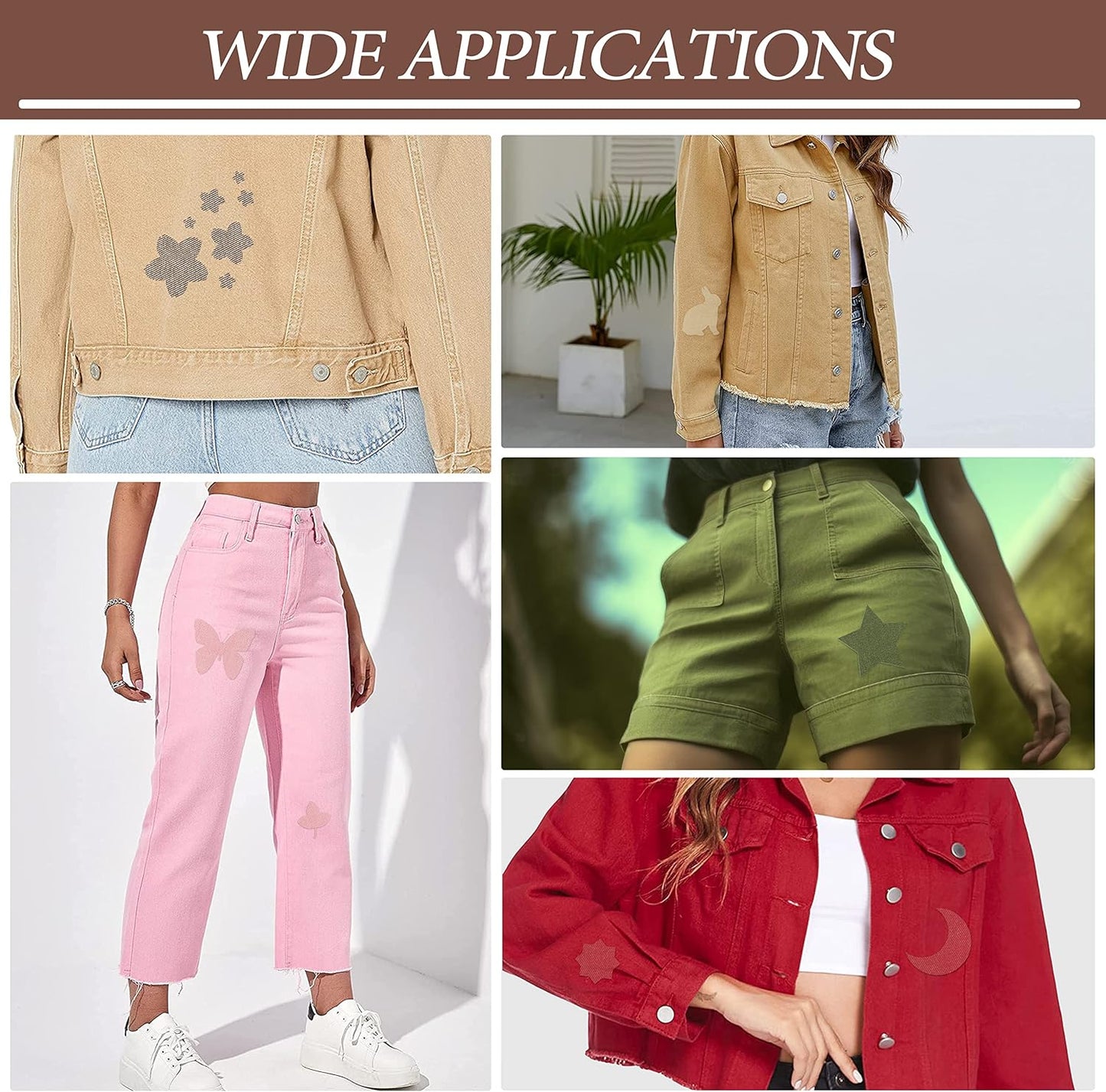 KING MOUNTAIN Iron-on Repair Patch 20 Pcs Pack,Denim Patches for Jeans Kit 3" by 4-1/4", 100% Cotton Denim Iron-on Repair Patch,Jeans and Clothing Repair and Decoration Kit (Five Color 2.0)