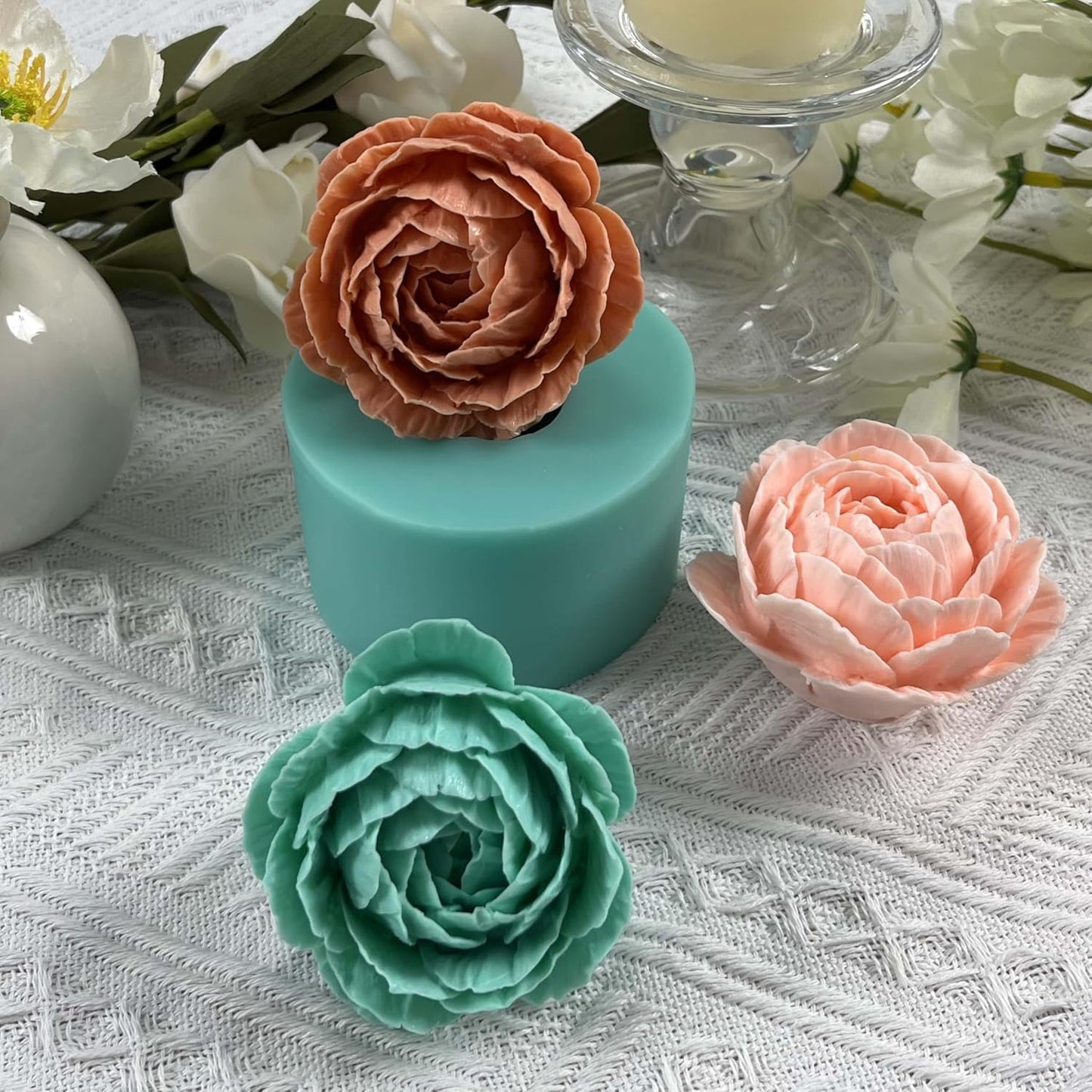 3D Flower Silicone Mold for Decorating Resin Flower Crafts,Peony Molds Mould for Candle,for Chocolate Mousse Cake Making,for Aroma Plaster Making