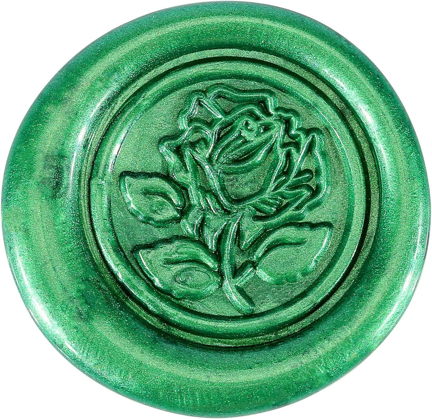 Yoption 12 Pcs Sealing Wax Sticks with Wicks, Antique Metallic Green Totem Fire Manuscript Seal Wax for Wax Seal Stamp (Metallic Green)