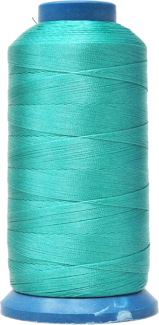 Mandala Crafts Bonded Nylon Thread Turquoise Heavy Duty Sewing Threads - 1500 YDs Size 69 210D T70 Tex 70 Thread for Leather Jeans Weaving Outdoor Marine Upholstery Threads
