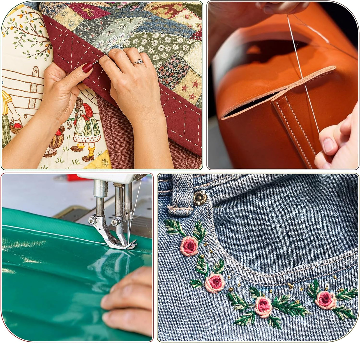 50 Pcs 25Color Sewing Machine Thread & Prewound Bobbins Size A, 500 Yard Thread for Sewing Machine, Sewing Threads for Sewing Machine Hand DIY Beginners, Stitching, Home