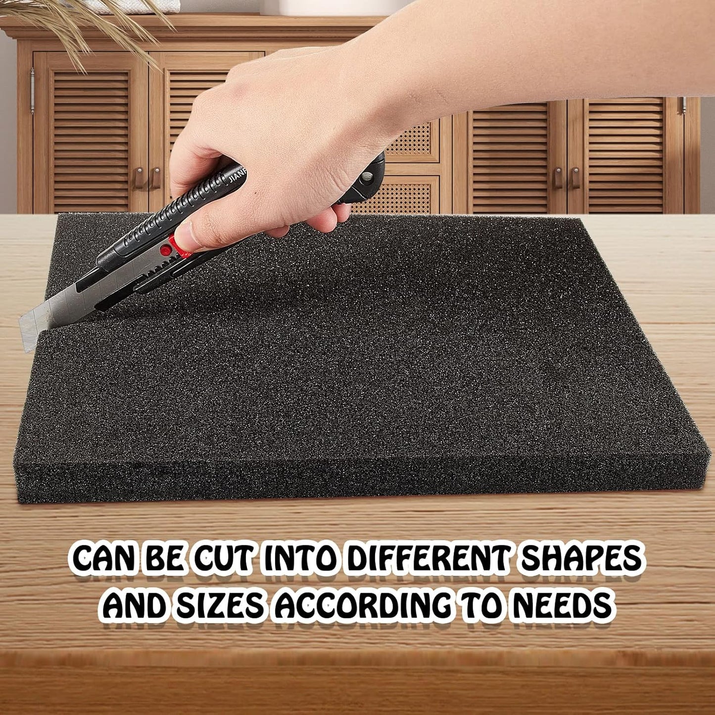 Amylove Polyurethane Foam 24" x 72" High Density Cushion Upholstery Foam Sheet for Seat Replacement DIY Projects Chairs Headboards Sofas Home(1/2" x 24" x 72",Black)