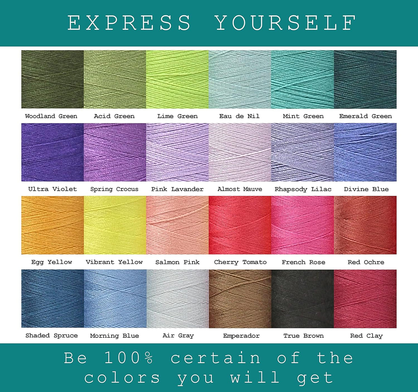 BlesSew Sewing Thread - 24 Spools of Polyester Thread for Sewing Machine for Beginners, Hand Stitching & Quilting - 1000 yds per Spool in Light Colors