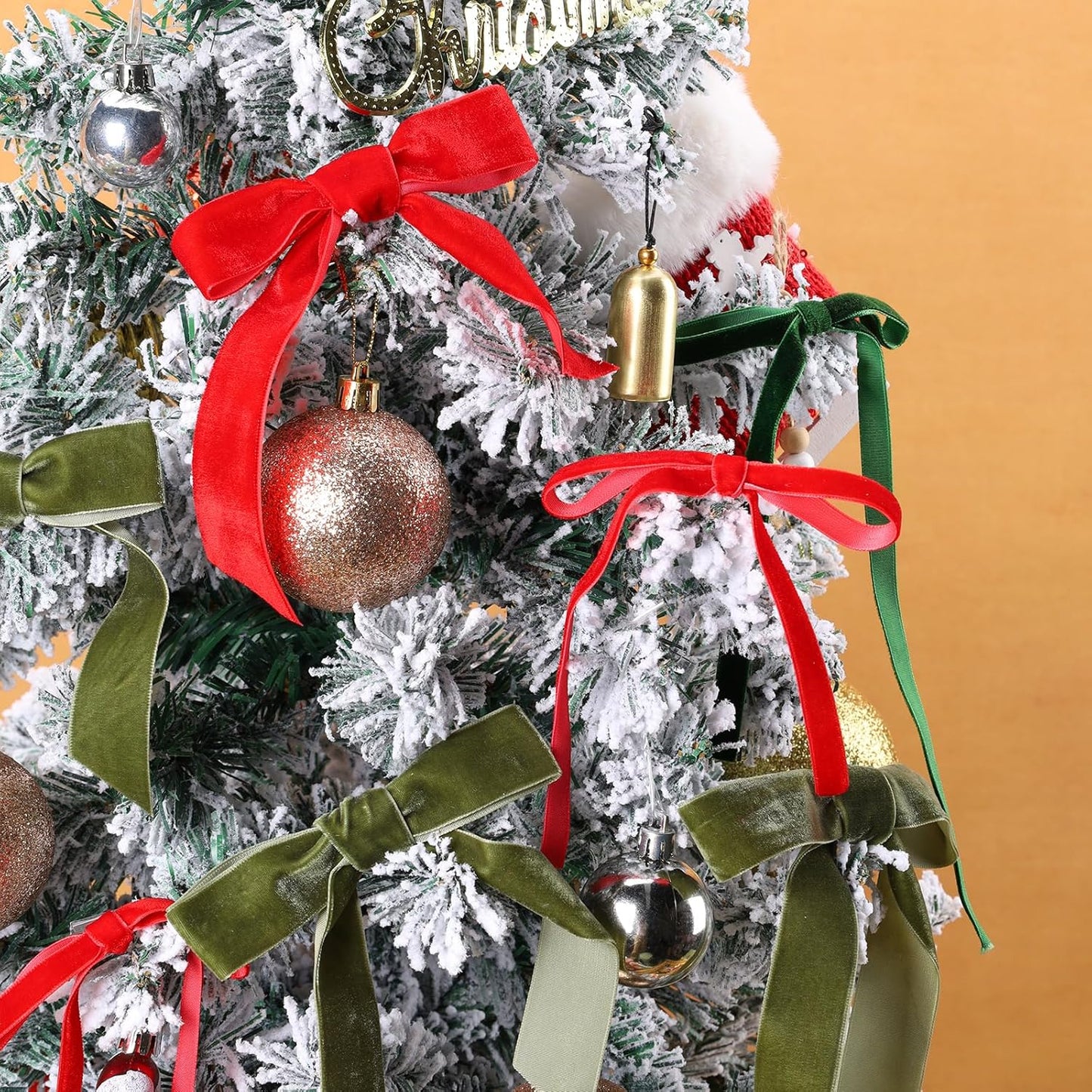 LaRibbons Thin Velvet Ribbon 1 Inch x 25 Yards, Red Velvet Ribbon for Christmas Tree, Gift Wrapping, Wreath Bow, Outdoor Decoration