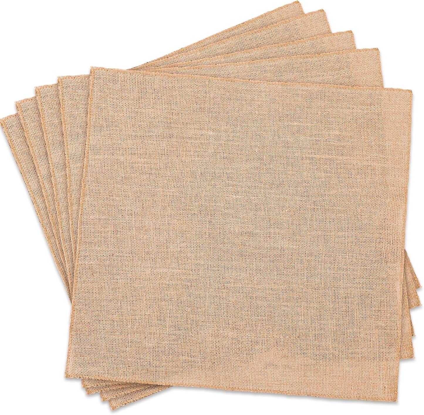 Preboun 5 Pcs Burlap Squares Multipurpose Natural Burlap Placemats Bulk for Farmhouse Home Party Wedding Table Cover Centerpieces Craft Supplies(13 Inch)
