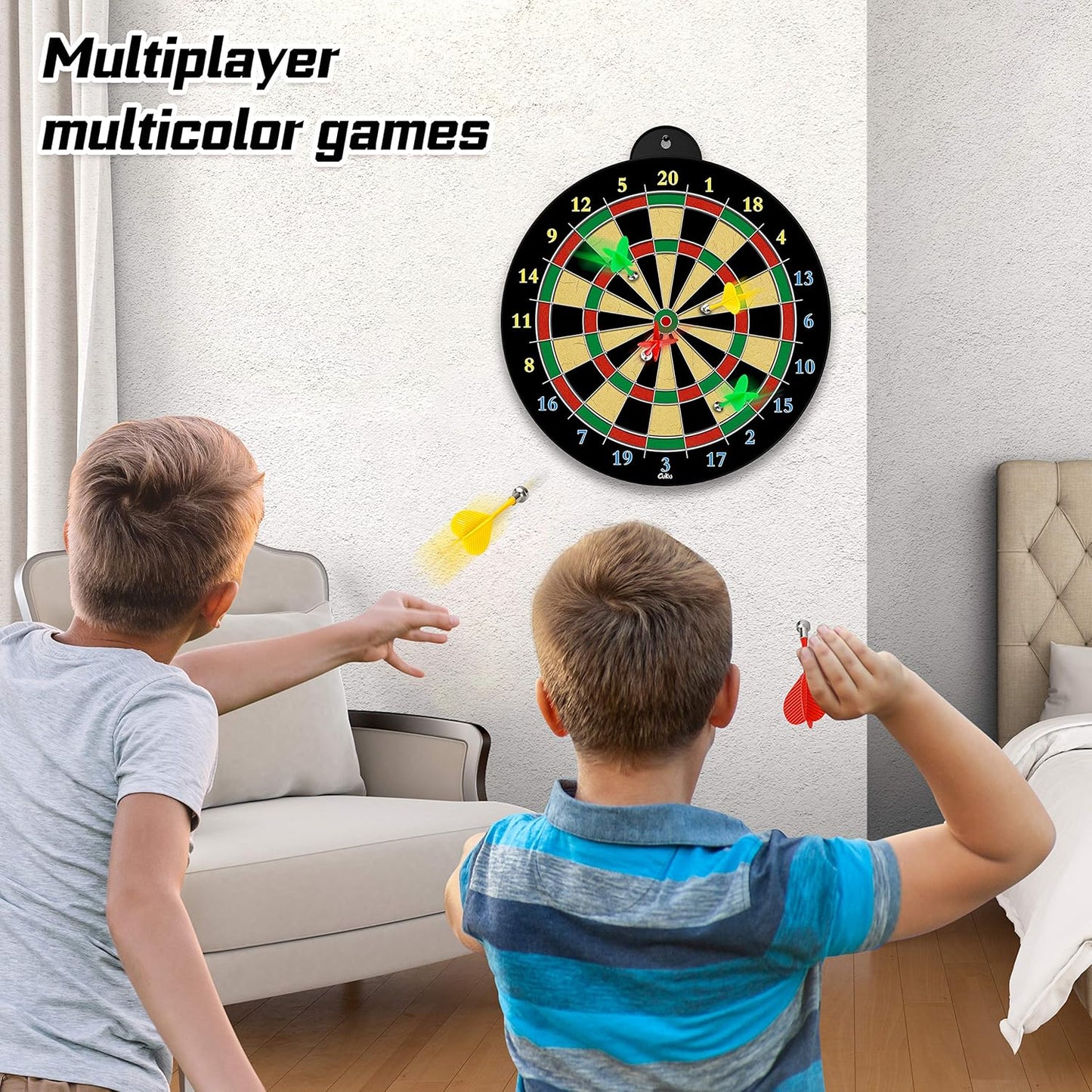 Magnetic Dart Board - 12pcs Magnetic Darts - Excellent Indoor Game and Party Games - Gifts for 5 6 7 8 9 10 11 12 Year Old Boy Kids