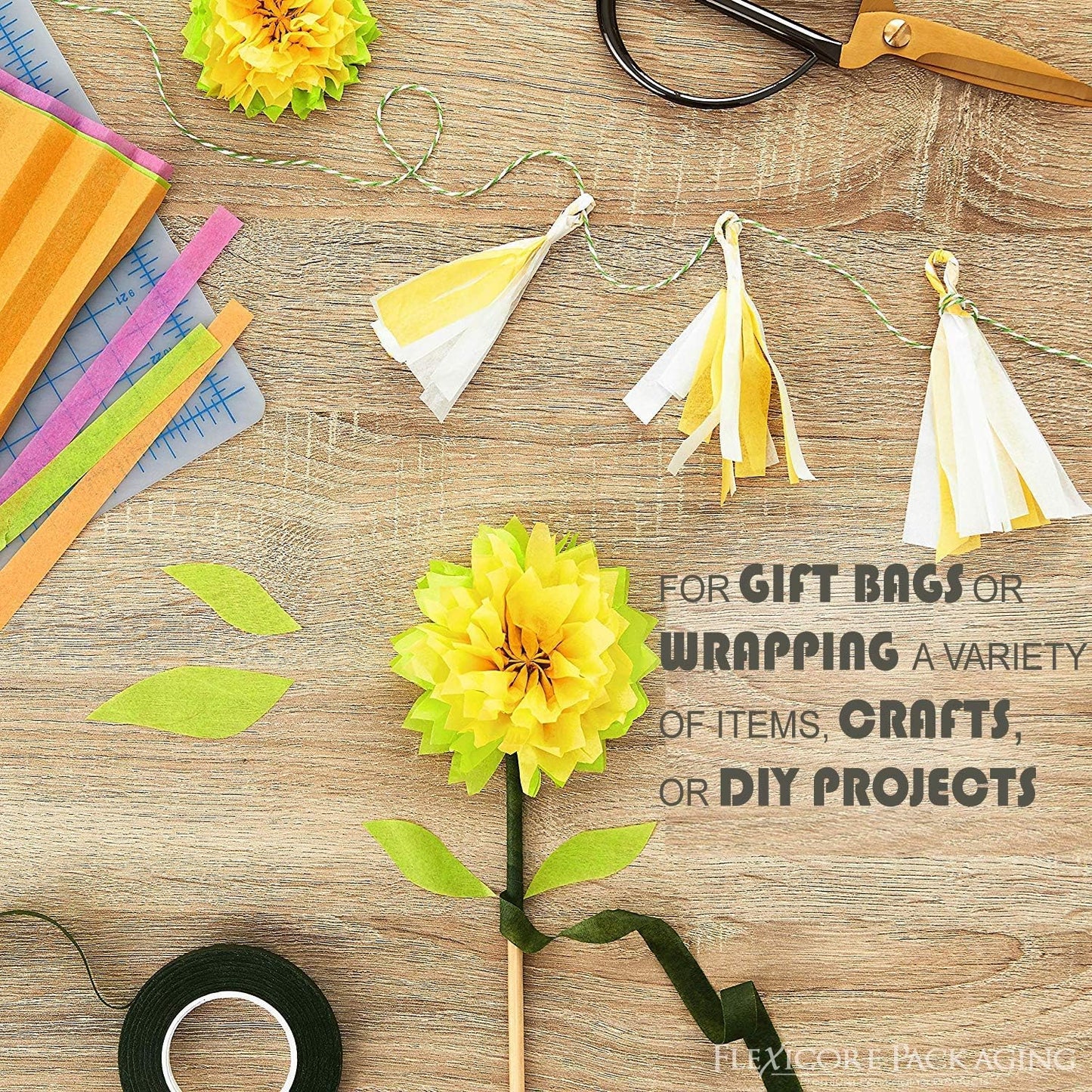 Flexicore Packaging Hot Pink Pin Stripe Print Gift Wrap Tissue Paper Size: 15 Inch X 20 Inch | Count: 50 Sheets | Color: Hot Pink Pin Stripe