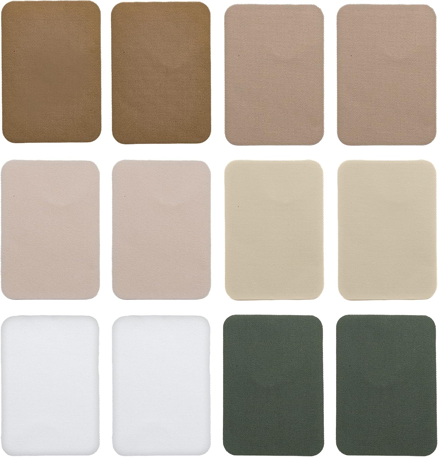 Johnson & Smith Iron On Patches - 12-Piece Iron On Patch for Clothing, Pants Repair - Adhesive Fabric Patches in Rectangle Shapes - Easy to Use, No Sewing Needed - Cool Rectangle Patches – Khaki