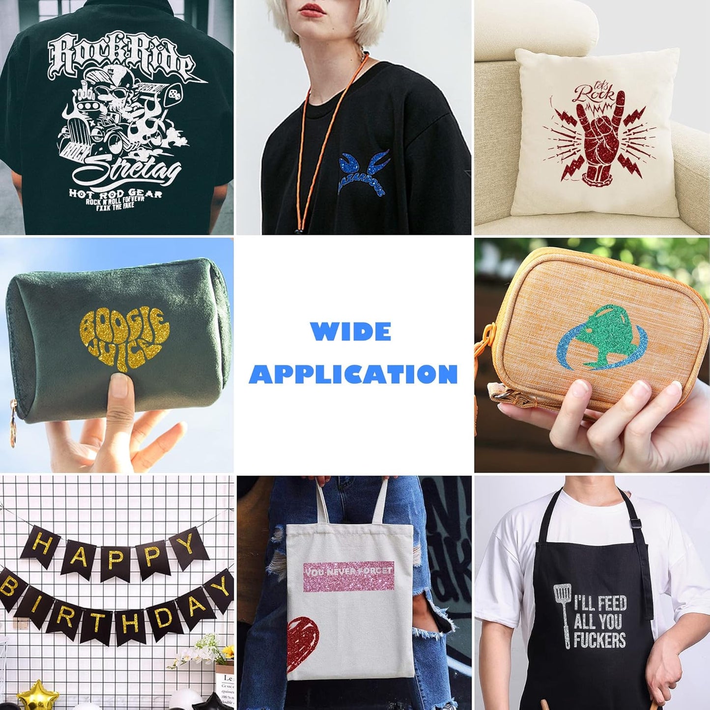 HTV White Glitter Iron on Vinyl 12Inch by 25ft Roll Heat Transfer Vinyl for T-Shirt HTV Rolls for All Cutter Machine - Easy to Cut & Weed for Heat Transfer Design (25ft, 01-Glitter White)