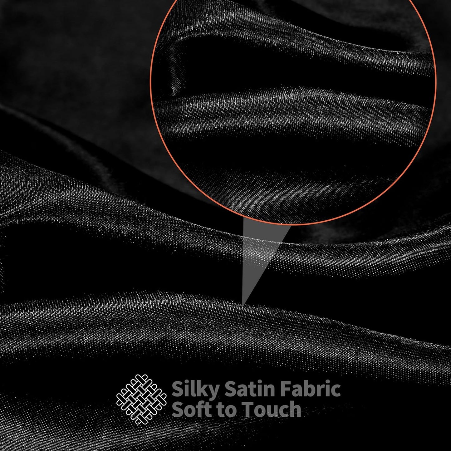 RUDONG M Black Satin Fabric by The Yard, 3 Yard x 60 Inch Wide Silky Charmeuse Satin Fabric, Soft Satin Fabric for Wedding Decorations, Bridal Dress, Sewing, Accessories, DIY Crafts