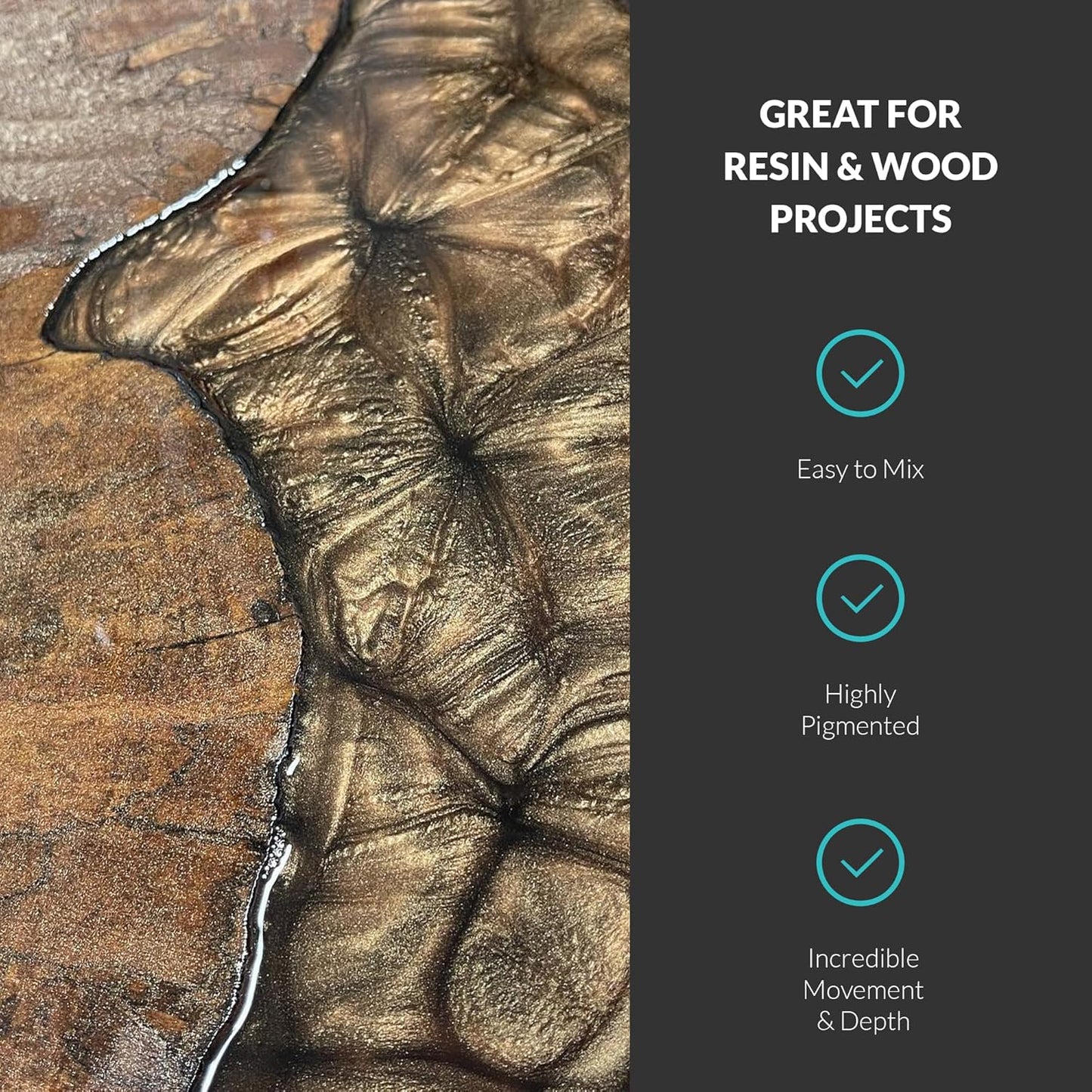 MEYSPRING Bronze Stone Epoxy Resin Color Pigment - 50g - Mica Powder for Epoxy