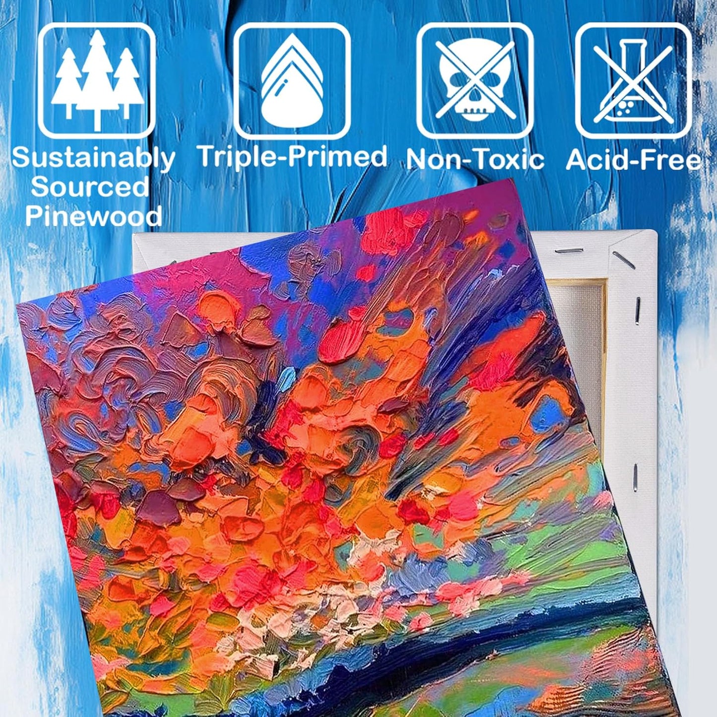 Canvas Boards for Painting, Canvases for Painting with 9 x 12, 11x14, Canvas Panels Set Boards with 5x7, 8x10, 9x12, 11x14, 68 Value Pack for Acrylic, Oil, Tempera & Watercolor Paint