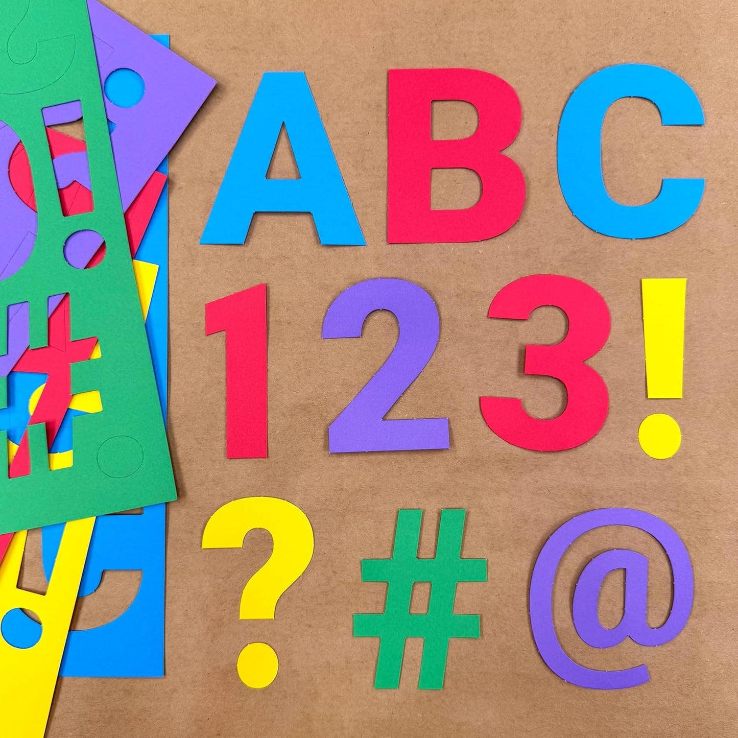 209 Pcs 3" Jewel Bulletin Board Precut Letters & Numbers, Capital Letters, Numbers, Punctuation, US Made Card Stock Punch Out Letters for Poster, Bulletin Board, Classroom