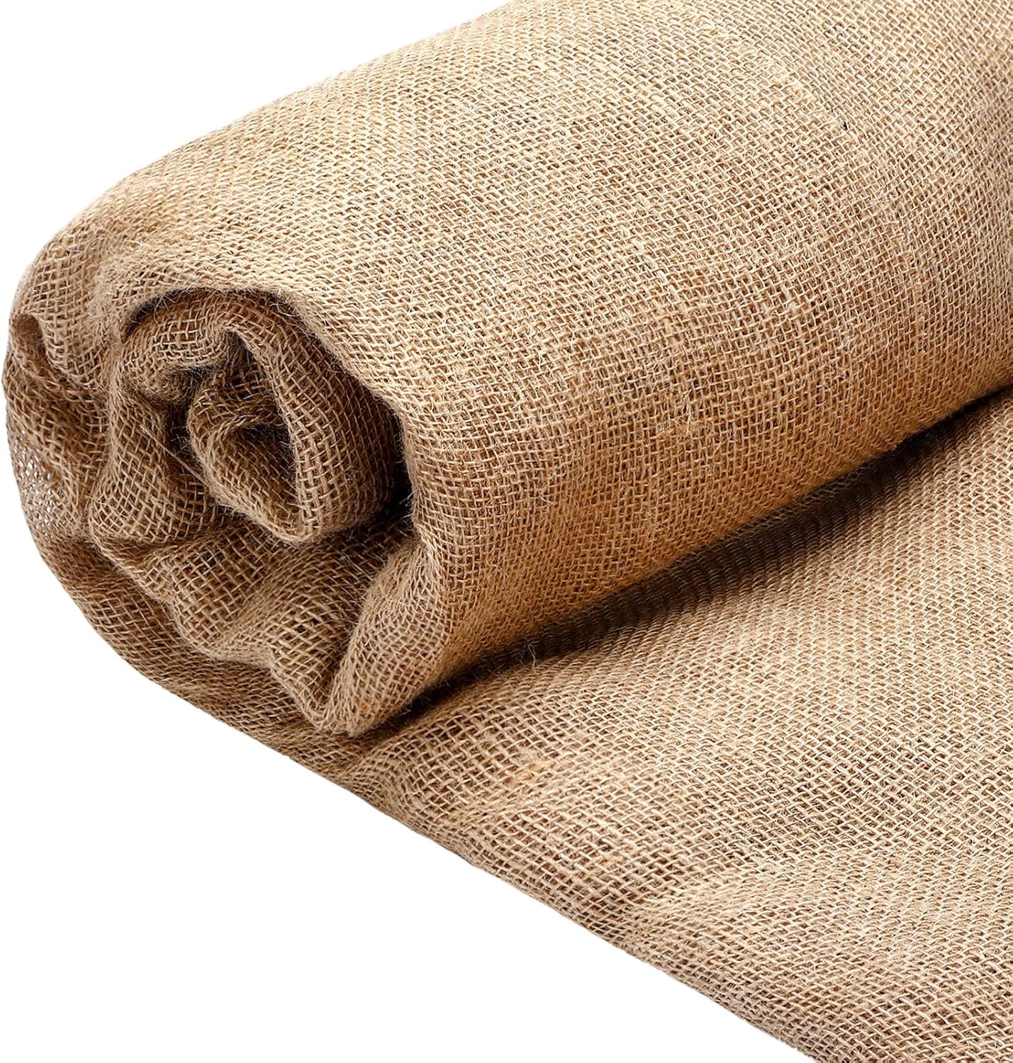 63 Inch x 30 Feet Gardening Burlap Roll - High Density Wide Natural Burlap Fabric Roll Multipurpose Natural Burlaps Fabric for Garden Tree Wrap Outdoor Plant Care, Weed Barrier, DIY Crafts Decoration