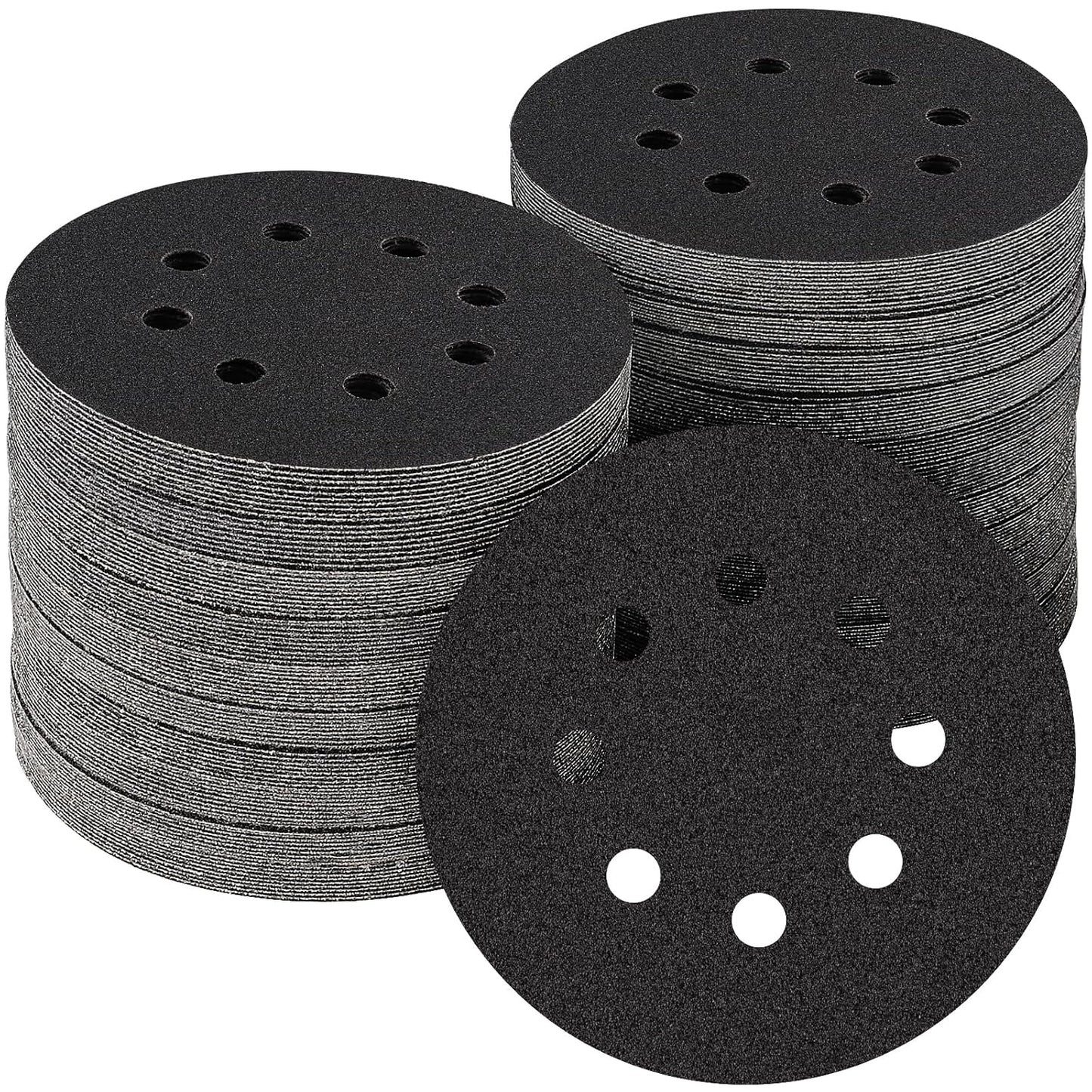 100PCS 5 inch Silicon Carbide Sanding Discs 80 Grit, Wet Dry Orbital 5 Sander Hook and Loop Sandpaper Disc, Best for Metal,Automotive,Wood Polishing