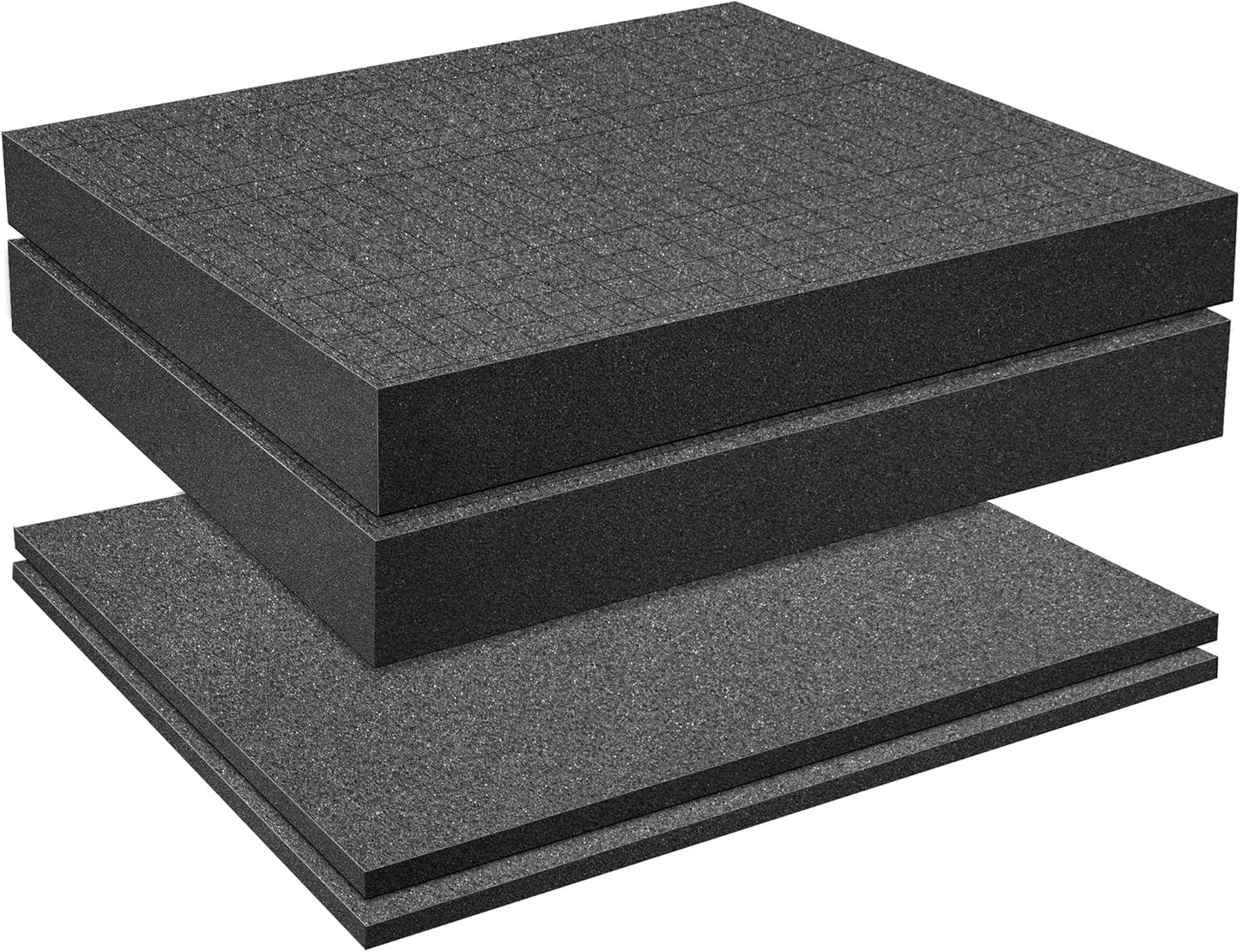 DECOHS 4 PCS Pick Apart Foam Insert- 2 Size Pick and Pluck Foam- Pluck Pre Cube Sheet Foams with Bottom Use for Board Game Box Cases Storage Drawer (Length 12 Inch)