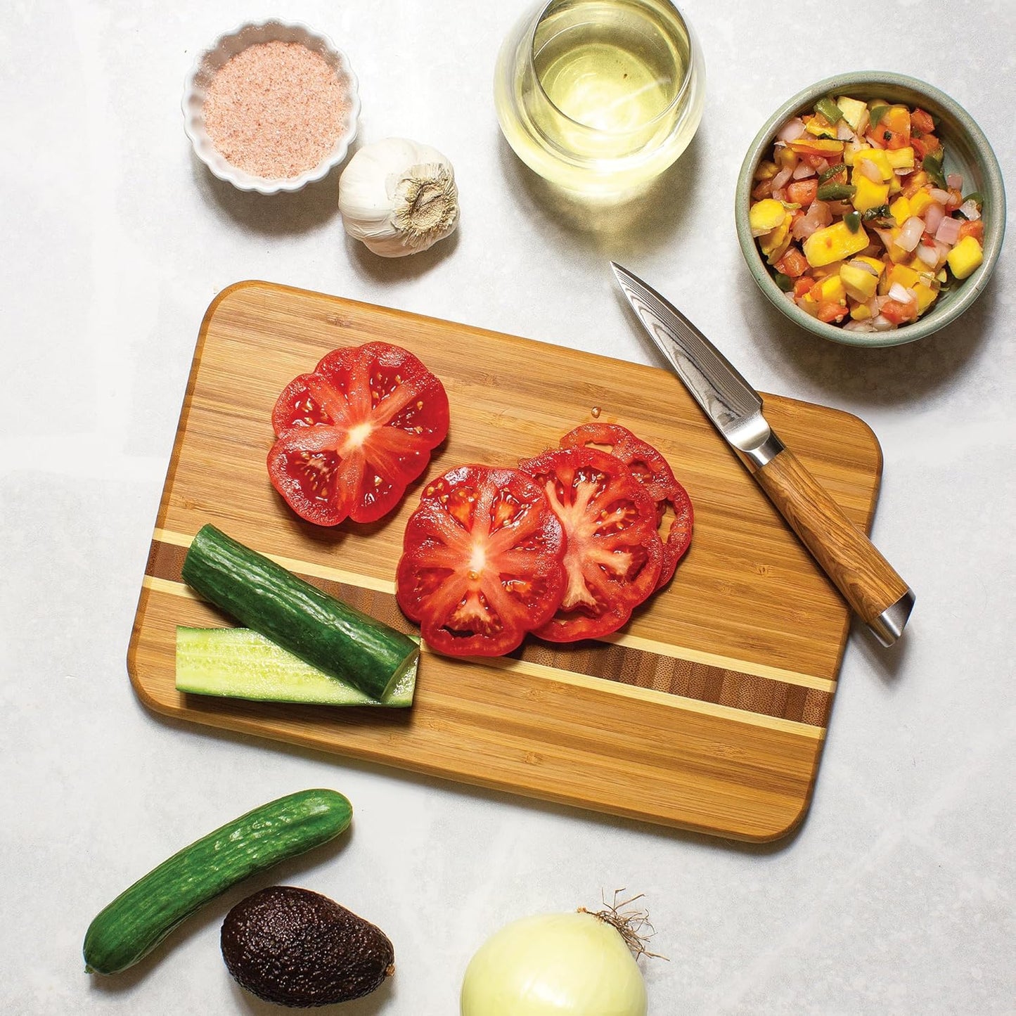 Totally Bamboo Aruba Bamboo Serving and Cutting Board, 12-1/2" x 8"