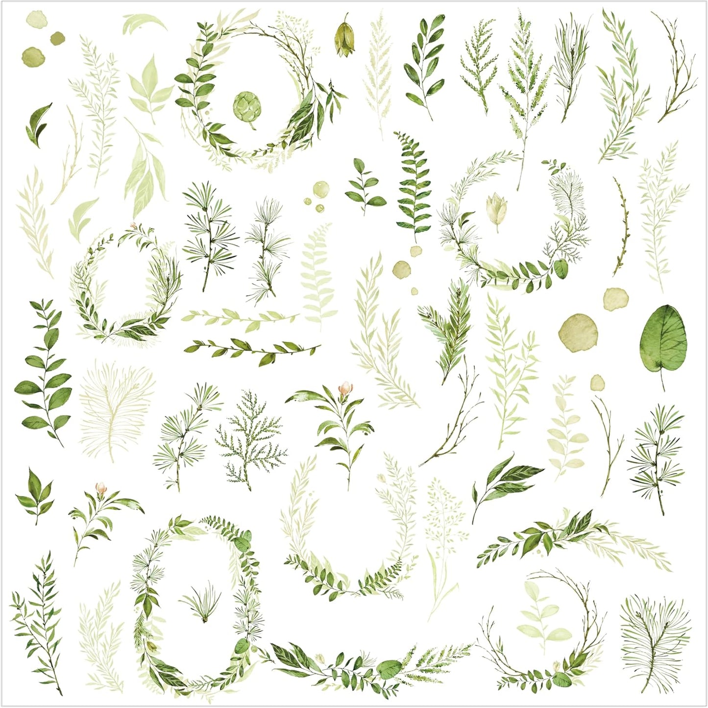 Vintage Vellum Stickers Floral Plants Elements Scrapbooking Supplies Flowers Botanic Natural Translucent Paper Self-Adhesive Junk-Journal Items (Spring Plants)