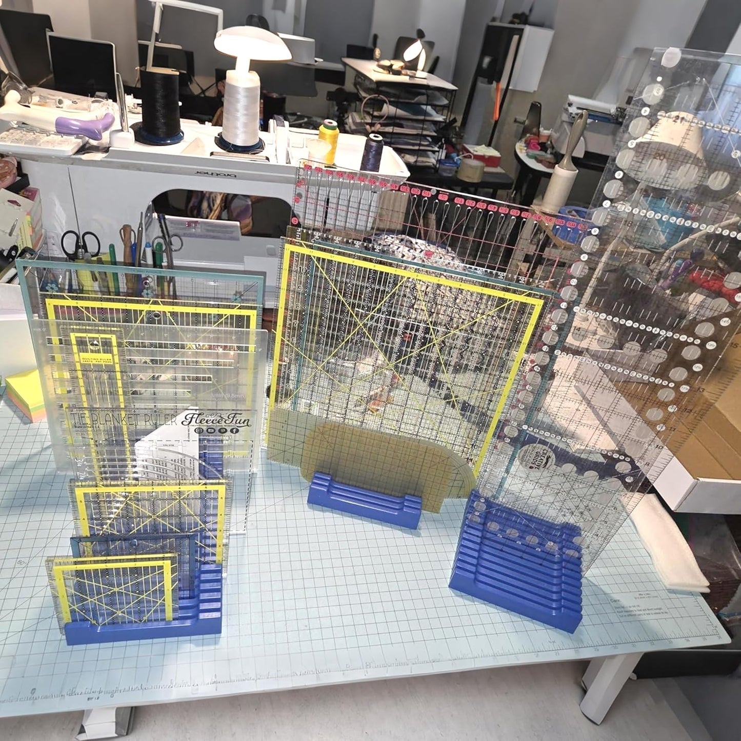 Storage Rack for Quilting Rulers, 12 Slot Ruler Holder Organizer and Storage (2-Pack)